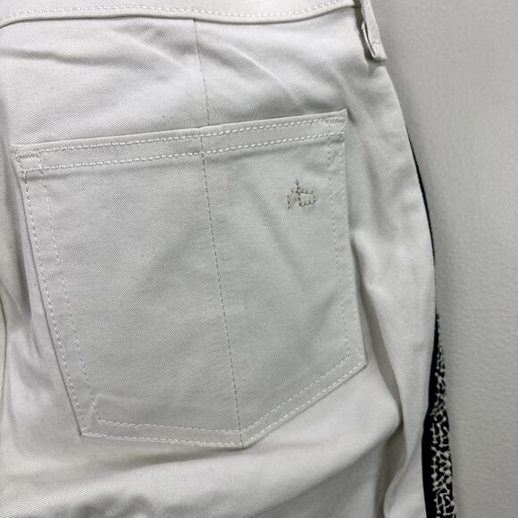Rag & Bone White Embroidered Lace Black Tuxedo Stripe Skinny Jeans 26. - Picture 8 of 12